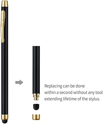 Stylus писалка за сензорни екрани (10 бр), Капацитивен стилус ChaoQ с 12 сменяеми връхчета - черен