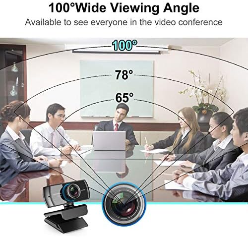 Уеб-камера 1080P HD с микрофон: USB Webcam Plug and Play, за стрийминг, игри, работа по Skype, YouTube, Zoom, Facetime,