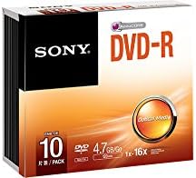 Sony 10DMR47SS 16x DVD-R 4.7 GB Записваеми DVD носители - 10 X