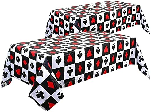 2 ЕЛЕМЕНТА Казино Покер Пластмасова Покривка - Покер за Еднократна употреба на Кутията на Масата Покер Тематични Украси