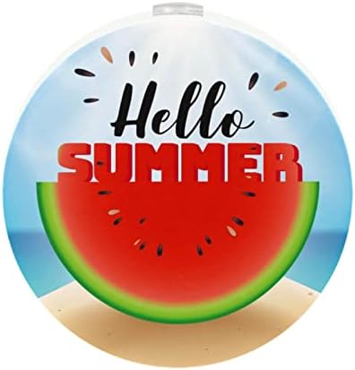 2 Pack Plug-in Nightlight LED Night Light Hello Summer Lettering Watermelon Sea with Здрач-to-Dawn Sensor for Kids Room, Nursery, Кухня, Хелоуин