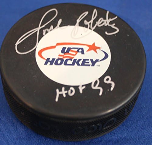 Хокейна шайба САЩ с автограф Горди Робъртс - Autographed NHL Pucks