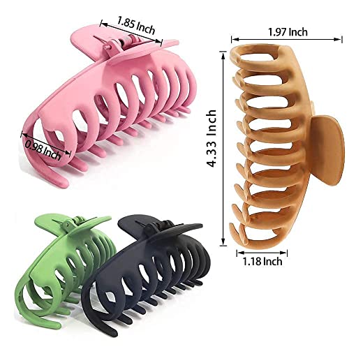 TOCESS Big Hair Clips for Women 4 Inch Нехлъзгащи Large Claw Clips for Girls Thick Hair, Strong Hold Hair Claw Clips for