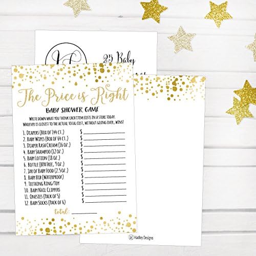 25 Guess Gold if The Price is Right Baby Shower Game Ideas For Boys Girls Fun Party Activities Card Сладко Best Gender