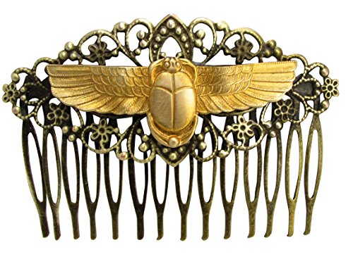 Scarab Гребен за коса Декоративни гребени за коса Египетското Възраждане на летящ бръмбар скарабей Аксесоари за коса MyElegantThings