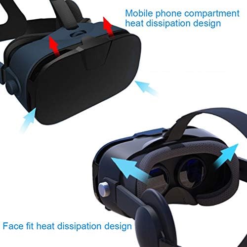JYMYGS VR Слушалки, 3D Очила за виртуална реалност Слушалки VR Очила за 4.0-6.5 в iPhone 12/Pro/Max/Mini/11/X/Xs/8/7 и Android телефон, за 3D VR Филми, видео игри - Подарък за деца и възрастни, N067JL