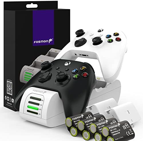 Зарядно устройство Fosmon Quad PRO 2 MAX е Съвместим с Xbox Series X/S, Контролерите на Xbox One/One X/One S Elite, Високоскоростен