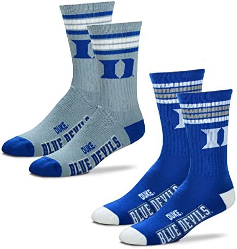 За galina краката Мъжки чорапи NCAA (2-Pack)-4 Stripe Deuce Crew Socks-Голям Размер, и Средният