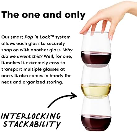 TOSSWARE POP 14oz Vino, с високо качество, подходящи за Вторична преработка, нечупливи и Кристално Чисти Пластмасови Чаши за вино