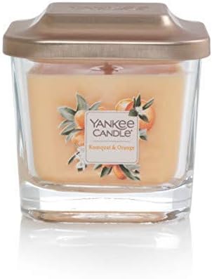 Yankee Candle Elevation Collection with Платформа Капак Kumquat & Orange Scented Свещ, Small 1-Фитил, 28 Hour Burn Time