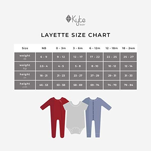 KYTE BABY Soft Bamboo Rayon Rompers, с цип, 0-24 месеца