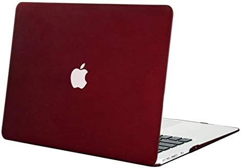 Нов твърд корпус Пластмасова скоба Калъф за MacBook Air 13 M1 (2020-2021) и MWT (2018-2019) с подходяща цветен капак на клавиатурата (модели A2337 A2179 A1932) (тъмно червен)