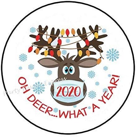 1.5 OH Deer What A Year 2020 Коледа MASK Плик Печати Етикети, Стикери Scrapbooking (60)