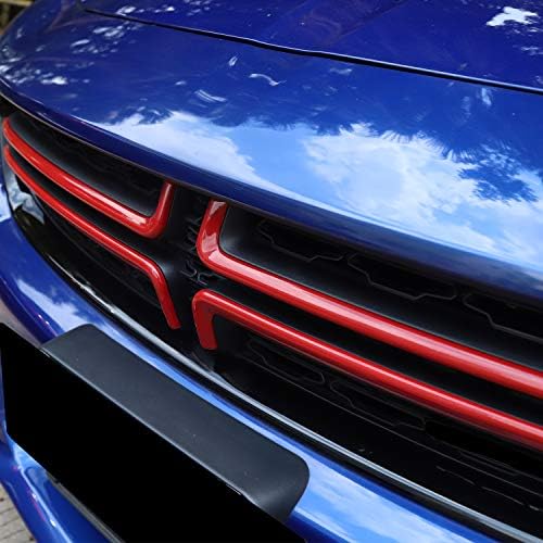 RT-TCZ Предна Решетка Скара Вложка Подплата ABS Външна Декорация, Аксесоари Тампон за Dodge Charger 2015 UP Червен