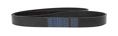 D&D PowerDrive 220J7 Poly V Belt, напречното сечение на J-образен ремък, дължина 22 инча, Гума
