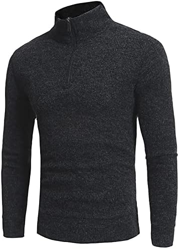 NAZSVG За Мужчин's Четвърт Zip Пуловер Slim Fit Ежедневното Плетени Поло Пуловер Оформление Средства за грижа за кожата