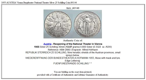 1955 AT 1955 Vienna AUSTRIA Burgtheater National Theatre 25 Schilling Good Uncertified
