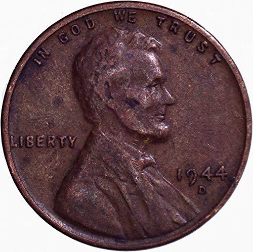 1944 D Линкълн Пшеничен цент 1C Много фин