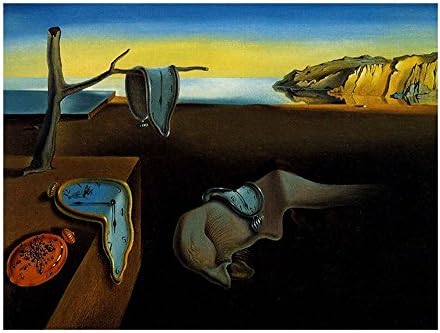 Alonline Art - The Persistence Of Memory Melting Clock by Salvador Dali | Картина в златна рамка, напечатанная на