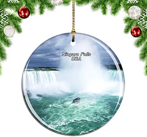 Weekino на САЩ Америка е на Ниагарския Водопад Коледа Коледно Дърво Украшение Бижу Виси Медальон Декор Град Пътуване Сувенирни
