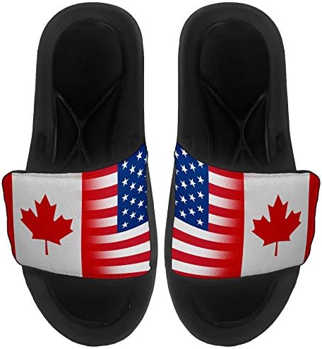 ExpressItBest Sushioned Slide-On Sandals/Пързалки за мъже, жени и младежи - Флаг на Канада (Canadian) - Flag Canada