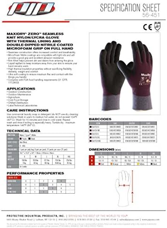 MaxiDry Zero PIP - 56-451 Zero - Large - 1/чифт 56-451 Студена работна ръкавица с термо подплата и пълен двойно нитриловым покритие (1 голяма)