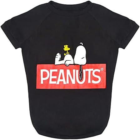Peanuts Black Dog T Shirt - Снупи Дог Shirt, Peanuts Тениски for Dogs, Сладък Куче Clothes, Dog Тениски, Dog Tshirts,