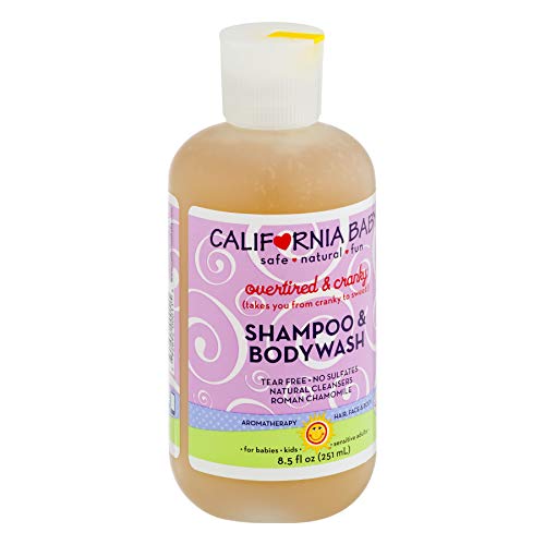 California Baby Overtired and Ексцентричен Shampoo and Body Wash - Косата, лицето и тялото, Нежна, Доказан на алергии,