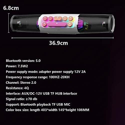HUKSXZ USB Компютърен Говорител Батерия или USB Powered PC Soundbar Мощен Стерео Звук,RGB LED Light Up Регулатор на силата
