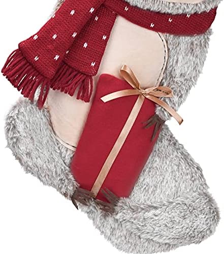 Severin Madelyn 21 Inch Large Joyful Пет Коледа Stockings Decorations Personalized Hanging Ornaments with 3D Sloth for