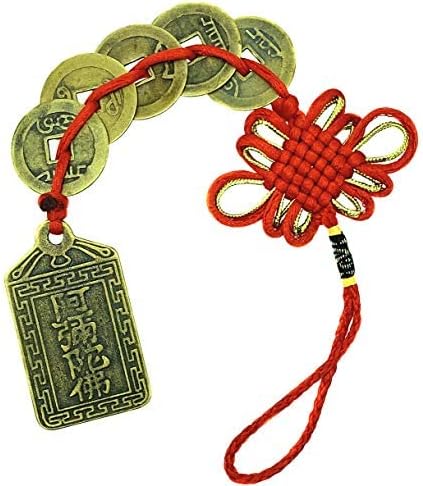 Mayzhi Собственоръчно Brass Chinese I-Ching Dynasty Ancient Coins Decorative Hanging Charm Tassel for Wealth and Fortune