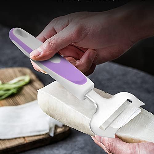 KUFUNG Cheese Slicer Stainless Steel Cheese Knife Heavy Duty Plane Cheese Кътър, Shaver, Server For Semi-Soft, Semi-Hard Cheese (7.2 inch, Purple)