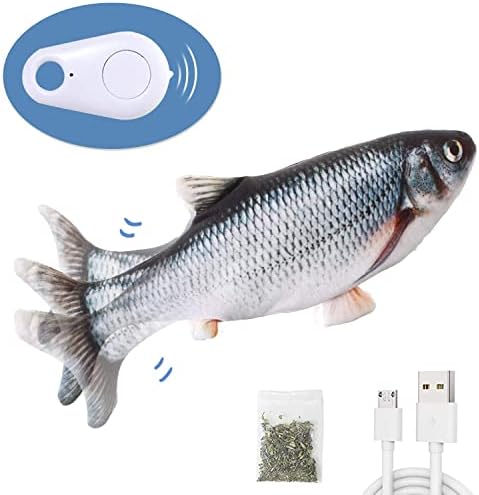 Potaroma Floppy Fish Toy with Remote Upgraded for 2022, Realistic Moving Flopping Fish, Cat Kicker Wiggle Fish Catnip