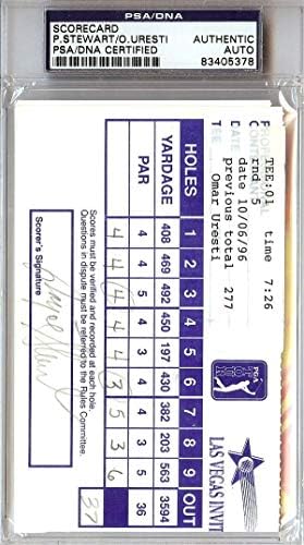 Пейн Стюарт и Омар Урести с автограф 3.5x5.5 Система от показатели PSA/DNA 83405378 - Autographed Golf Scorecards