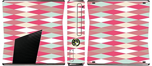Забавни Diamonds pattern Pink Рибка Decal Sticker Skin by Debbie's Designs for Xbox 360 Slim (2010)