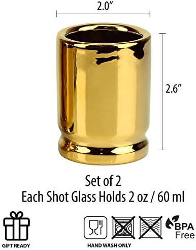 Оригиналната чаша на 50 Cal комплект от 2 питиета под формата на снаряди от куршуми 50 калибър - всяка чаша побира 2 грама