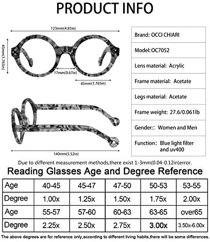 OCCI CHIARI Blue Light Очила за четене Трайни Четци за Жени nerd(1.0 1.5 2.0 2.5 3.0 3.5 4.0)