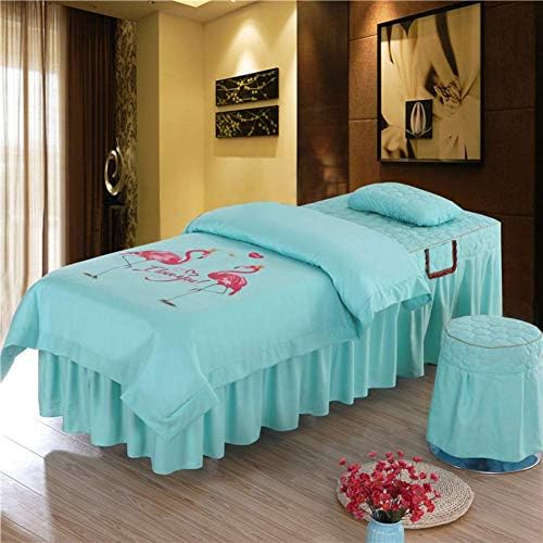 ZHUAN Solid Color Massage Table Sheet Sets, Massage Premium Table Skirt Set Massage Salon Bed Cover Покривки за легло