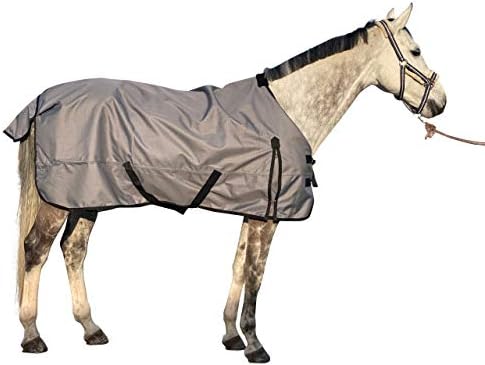TGW RIDING Comfitec Essential Standard Neck Horse Turnout Sheet 1200D Водоустойчива и Дишаща Horse Rain Sheet Lite (тъмно сиво, 76)