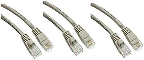 35 фута (10,6 м) Cat5e Мрежа Ethernet UTP Пач кабел, 350 Mhz, (35 фута/10,6 метра) Cat 5e Snagless Гласове Зареждащ кабел за КОМПЮТЪР/Рутер / PS4 / Xbox/Модем Сив ED756345 (3 опаковки)
