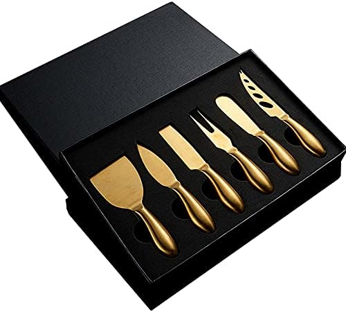6-Piece Premium Cheese Knives Set Steel Cheese Knife Collection with Cheese Slicer Cheese Кътър Cheese Fork,Cheese Spreading