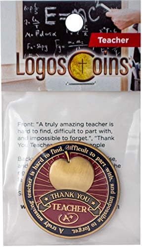 Монета на преценка на учителя, Обемна опаковка от 3 броя, Благодаря Учител Подарък, Предаде Pocket Знак на благодарност