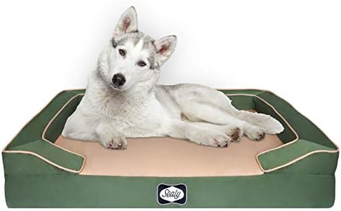 SEALY Dog Bed Lux Elite Pet Dog Bed, Четырехслойная Технология с Пяна с памет, Ортопедична Пяна, Охлаждащ Енергиен Гел,