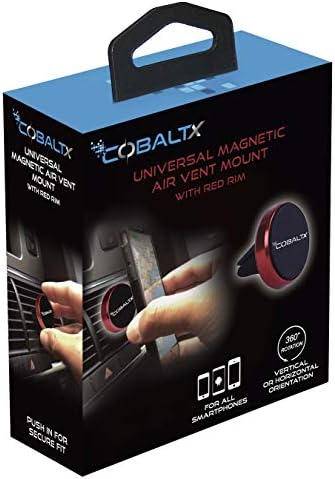 COBALTX Universal Magnetic Air Vent Mount Ultra-Compact Leather Luxury Series е Съвместим с iPhone X/10/8/7/6 S8/S7/S6