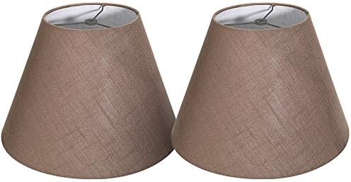 Tootoo Star Double 7x14x9 inch Fabric Natural Linen Cone Barrel Hand Craft Medium Lamp Shade Set of 2, Лампа за Подови