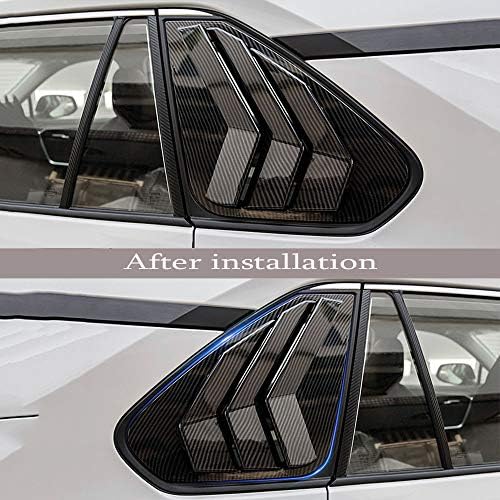 Boltry ABS Въглеродни влакна Принт Задното Странично Прозореца Щори отдушник Лъжичка Сянката на Кутията Щори Покритие за Toyota RAV4 2019 2020 2021（Въглеродни влакна）