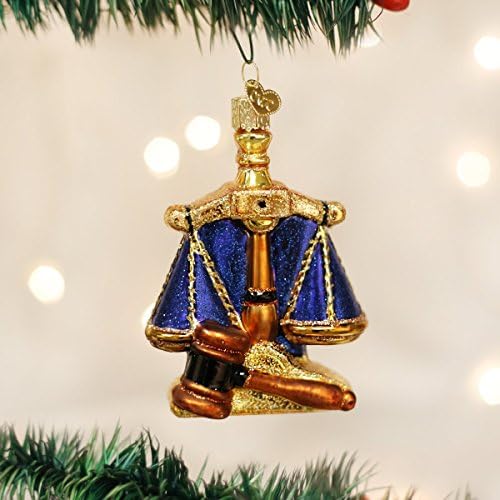 Коледна украса от Стария свят: Везни на справедливостта Стъклени формовъчни украса за коледната елха (36160)