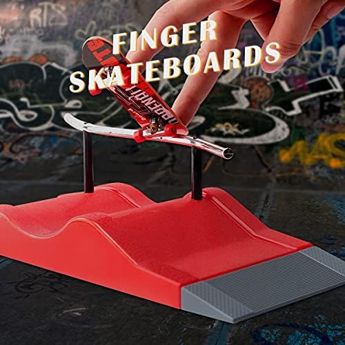 KETIEE Finger Skateboard Ramps, Лешояд Skatepark Deck for Training Skate Park Kit with Skateboards Fingerboard Ramps for