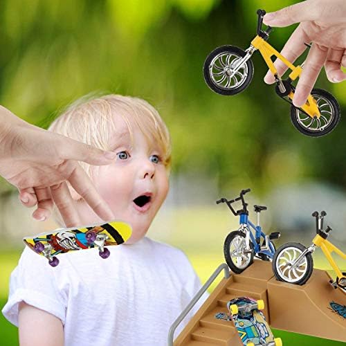 QKILL 17 in 1 Fingerboard Ramps Set Finger Toys with Ramp/Mini Finger Skateboards Finger Mini Bikes/Swing Board Replacement