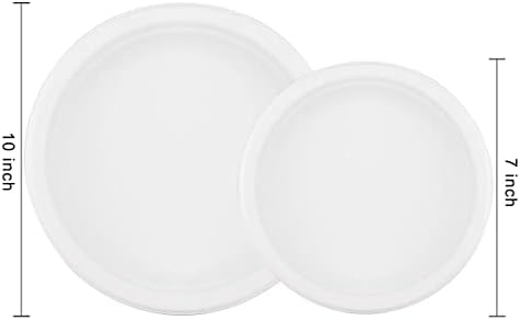 SUT Компостируемые хартиени чинии [100-Pack] Сверхпрочная Чиния, Естествена за Еднократна употреба Багассовая Чиния,